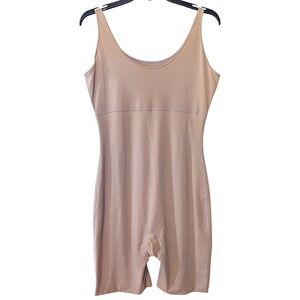 SPANX Hide And Sleek Slip Mid-Thigh Bodysuit Womens XL Tan Shapewear Seamless